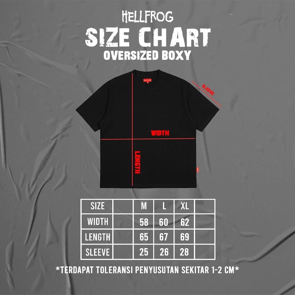 Hellfrog Heavyweight 16s Tshirt Boxy Fit Noir Black Tees