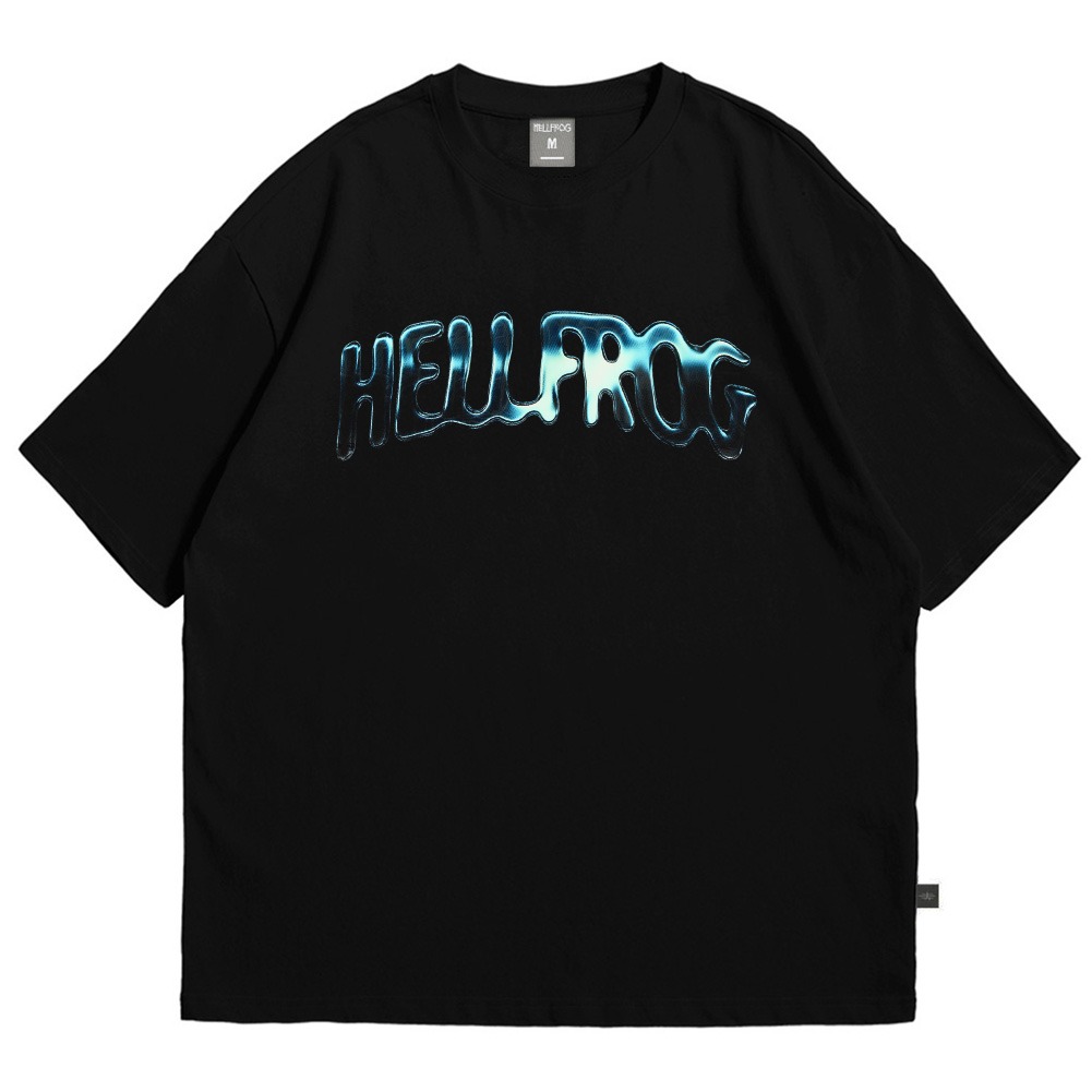 Hellfrog Tshirt Oversize Water Blue Black Tees