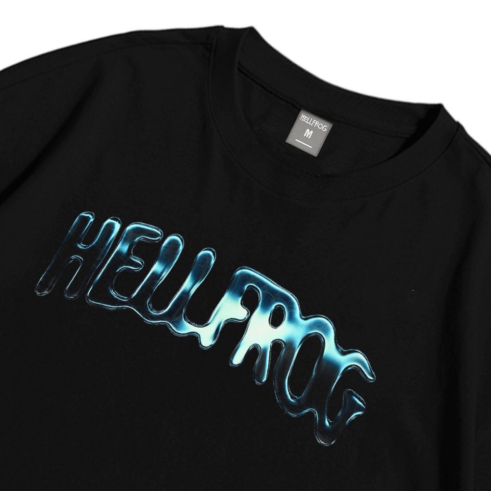 Hellfrog Tshirt Oversize Water Blue Black Tees