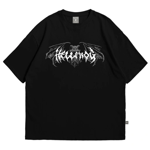 Hellfrog Tshirt Oversize Bat Rat Black Tees