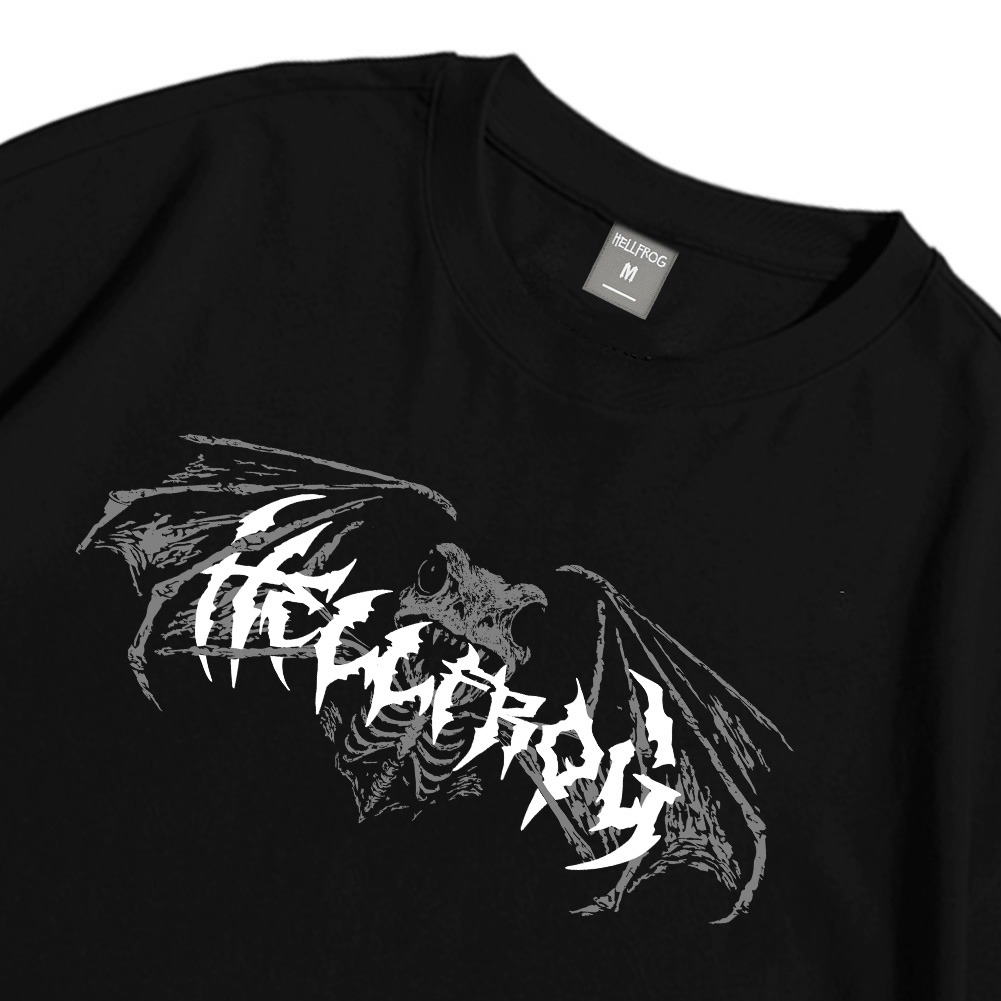 Hellfrog Tshirt Oversize Bat Rat Black Tees