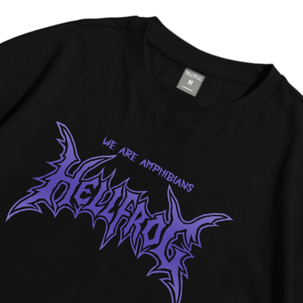 Hellfrog Tshirt Oversize Blue Eyes Black Tees