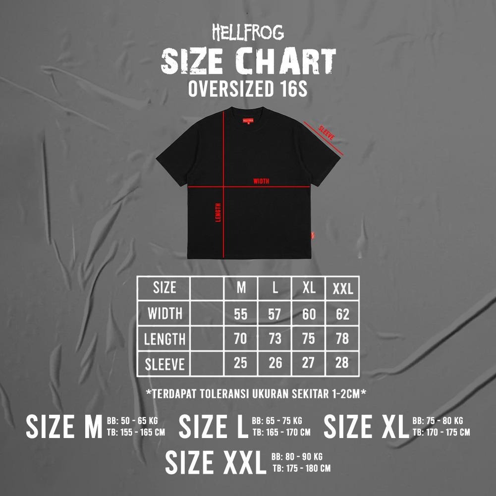 Hellfrog Heavyweight Oversized Deathcrush Black Tees