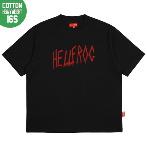 Hellfrog Heavyweight 16s Tshirt Boxy Fit Repentless Black Tees