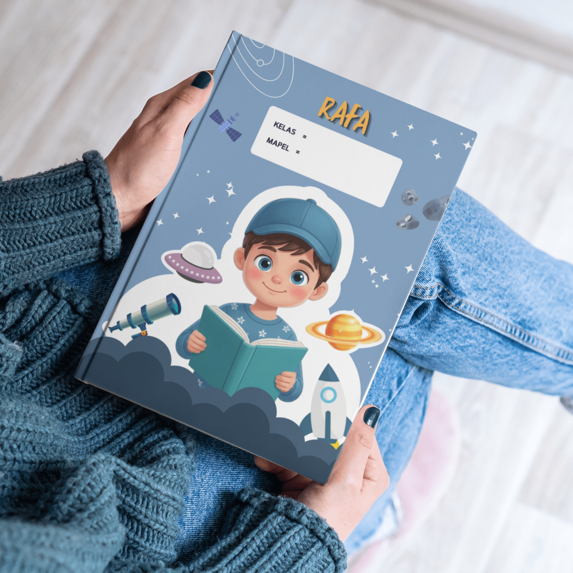 Sampul Buku Tulis Anak Custom Nama Anak dan Sekolah