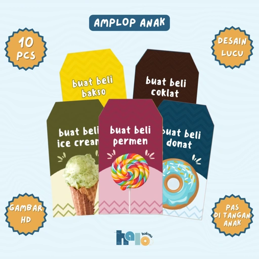 Image of Amplop Uang Anak Bertema Makanan Favorit