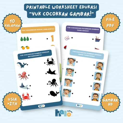 Image of Printable Worksheet Mencocokkan Gambar