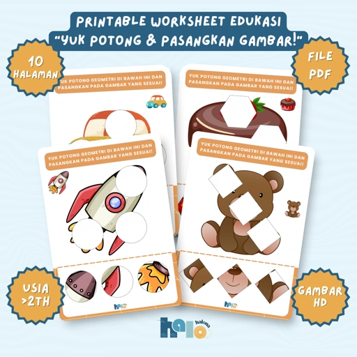 Image of Printable Worksheet Potong dan Tempel Gambar