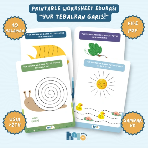 Image of Printable Worksheet Menebalkan Garis