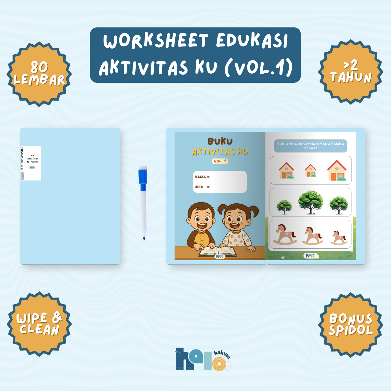 Worksheet Edukasi Anak Aktivitasku Volume 1 Wipe and Clean