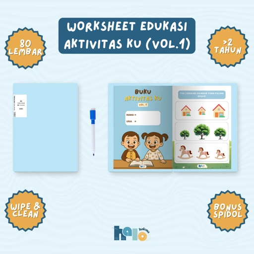 Image of Worksheet Edukasi Anak Aktivitasku Volume 1 Wipe and Clean
