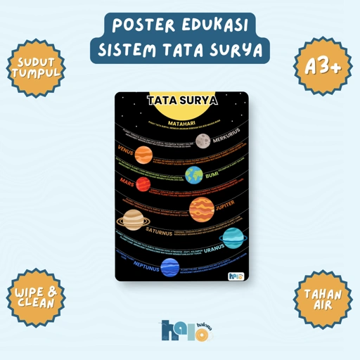 Image of Poster Edukasi Anak Sistem Tata Surya Wipe and Clean