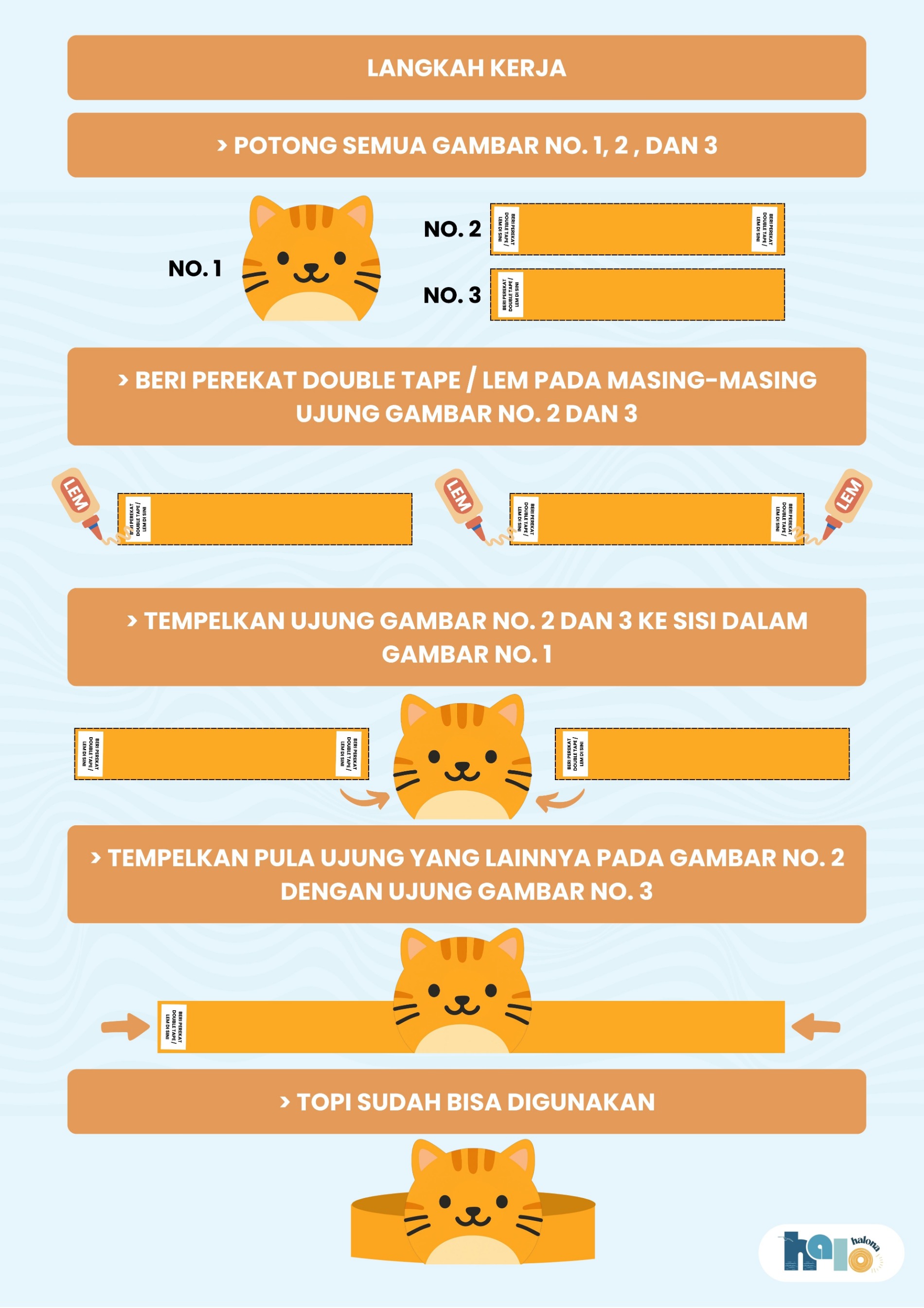Printable Membuat Topi Bentuk Hewan