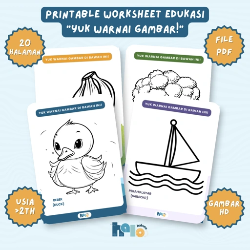 Image of Printable Worksheet Mewarnai Gambar