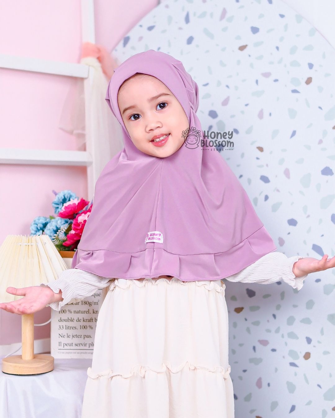 Bergo Jasmine Series - Jilbab anak perempuan 0-7 Tahun Jersey Import Korea