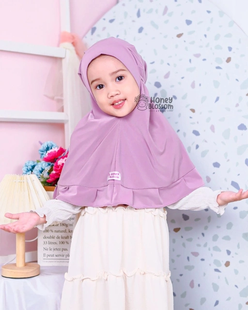 Image of Bergo Jasmine Series - Jilbab anak perempuan 0-7 Tahun Jersey Import Korea