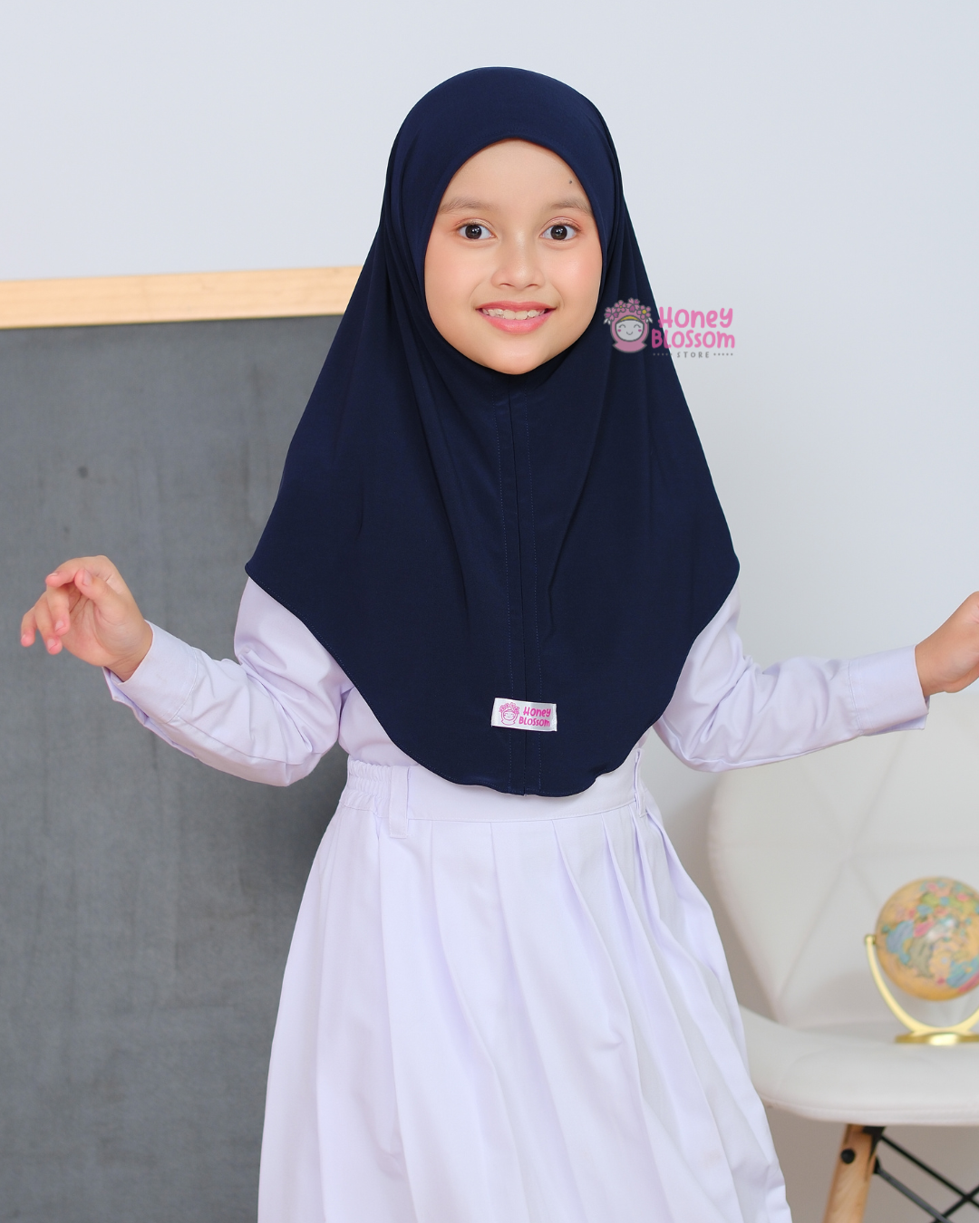 Bergo Back to School Series - Jilbab anak sekolah SD-SMP 0-14 Tahun Jersey Import Korea