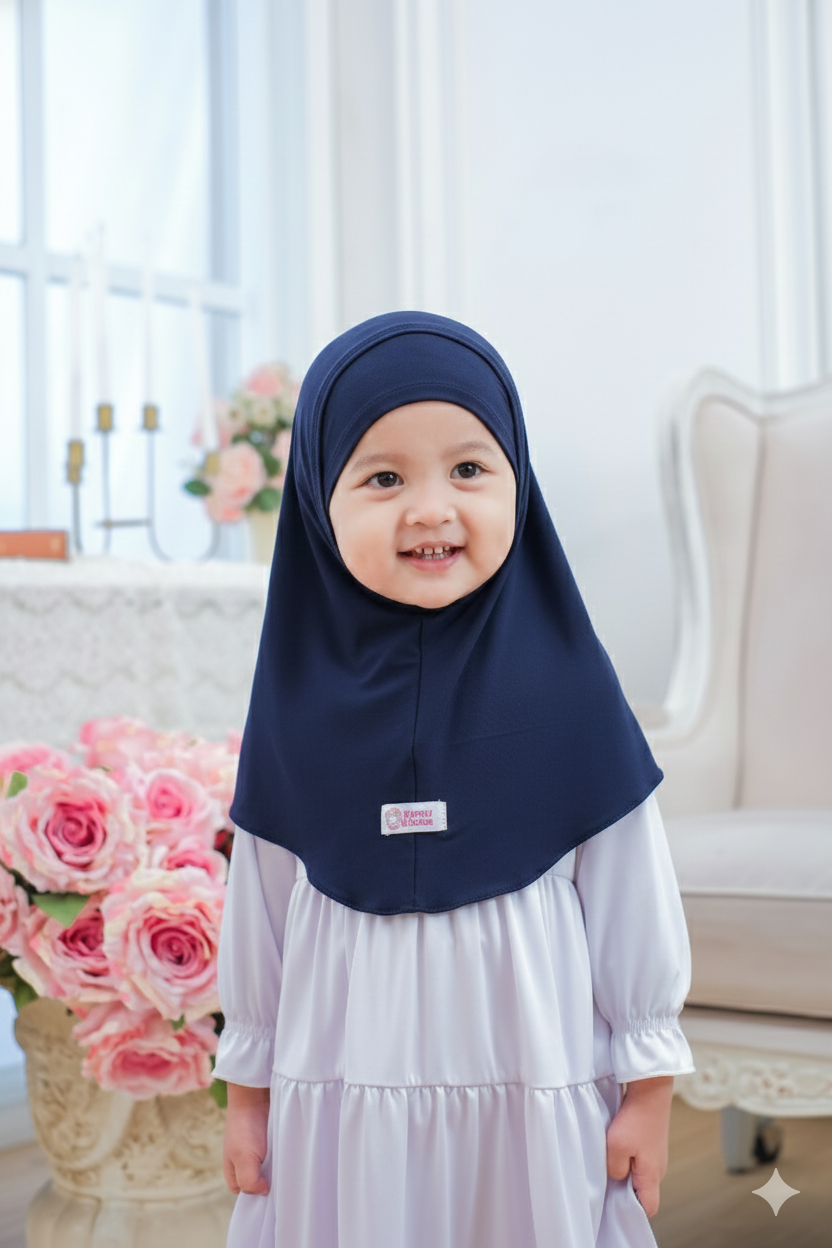 Bergo Malay Mazaya Series - Jilbab anak perempuan 0-7 Tahun Jersey Import Korea