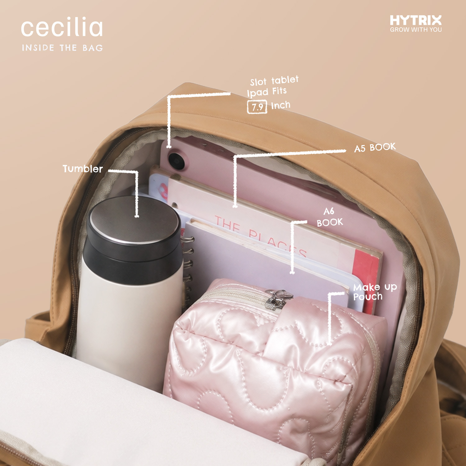 HYTRIX Tas Wanita Mini Backpack - Camelia - Velvet Series  [SR01]
