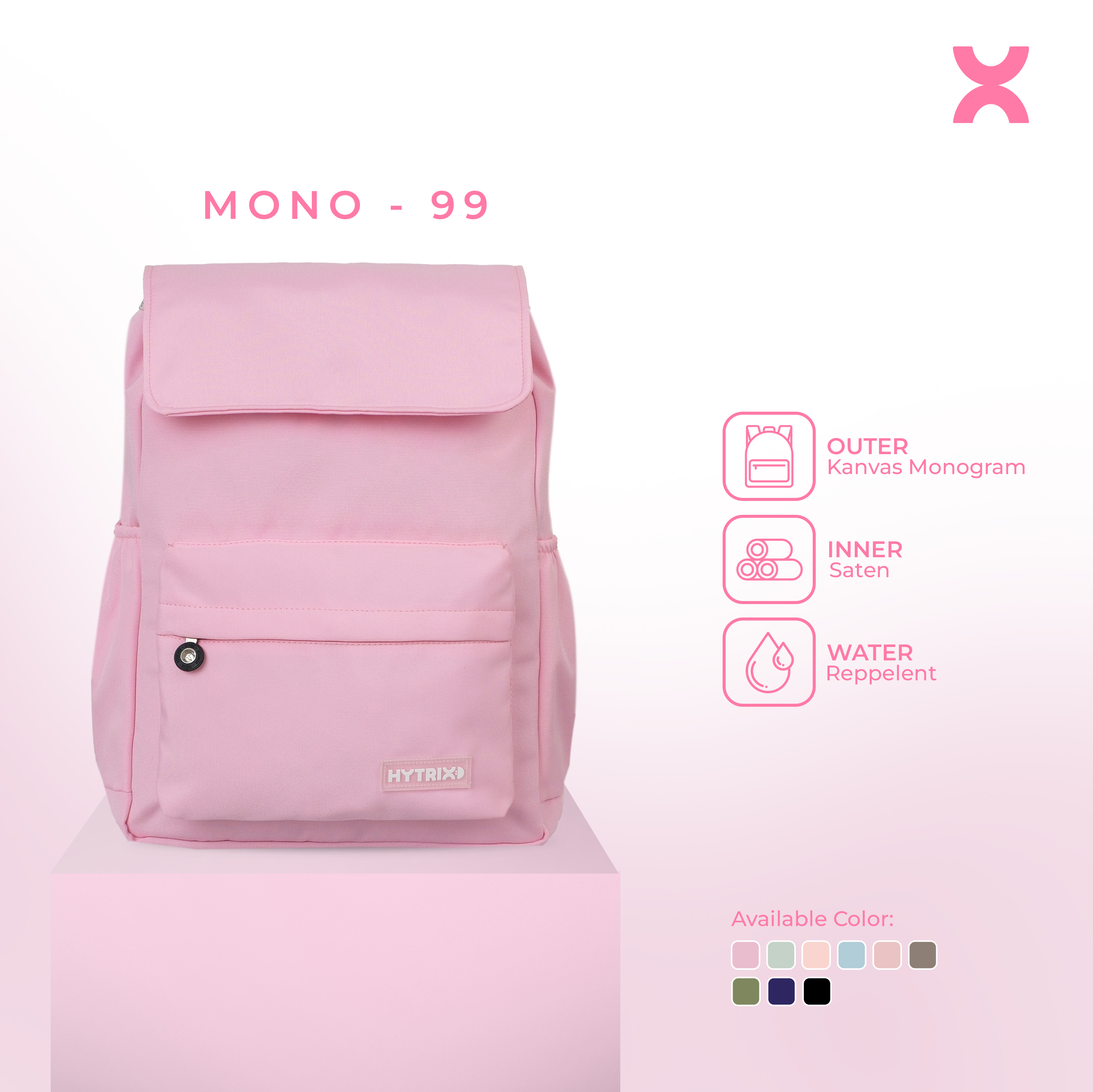 HYTRIX  MONO-99 - Colour Pop  Drawstring Backpack Water reppelent - Ransel Serut Medium Tas Fahion Korea Stylish (LP99)