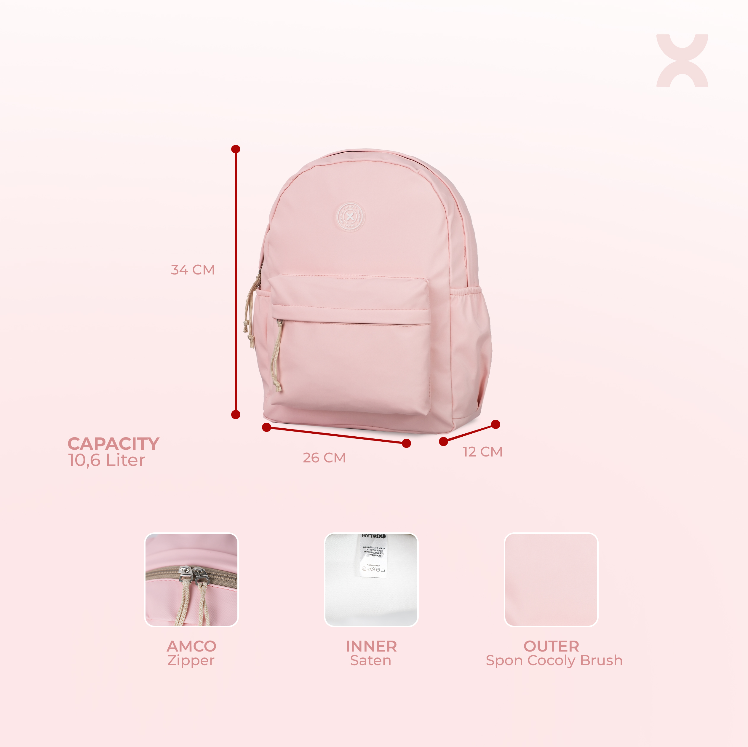 HYTRIX (LP94) Finnesse-94 - Finnesse Series Stylish Daily Backpack - Ransel Tas Fahion Korea Stylish (LP94)