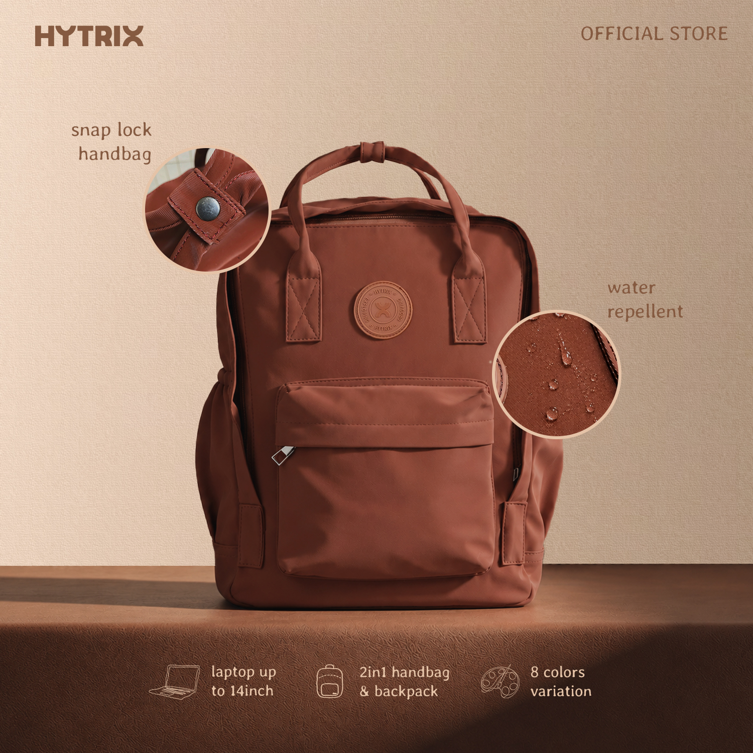 HYTRIX Tas Wanita Backpack - Camelia Midi - Velvet Series [SR03]