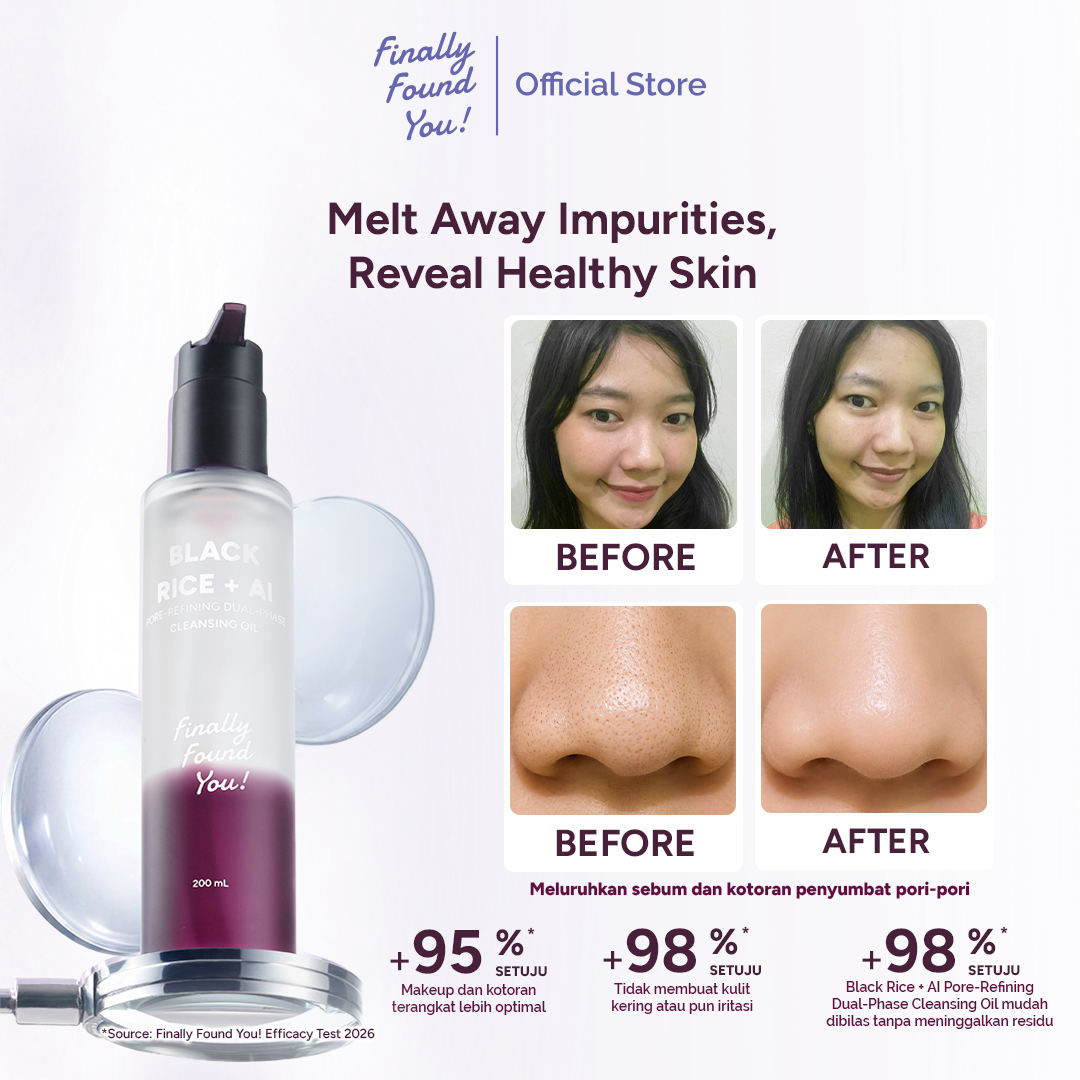 Finally Found You! Black Rice + AI Pore-Refining Dual-Phase Cleansing Oil 200mL | Cleansing Oil Pembersih Makeup & Pori untuk Mengangkat Kotoran dan Minyak Berlebih