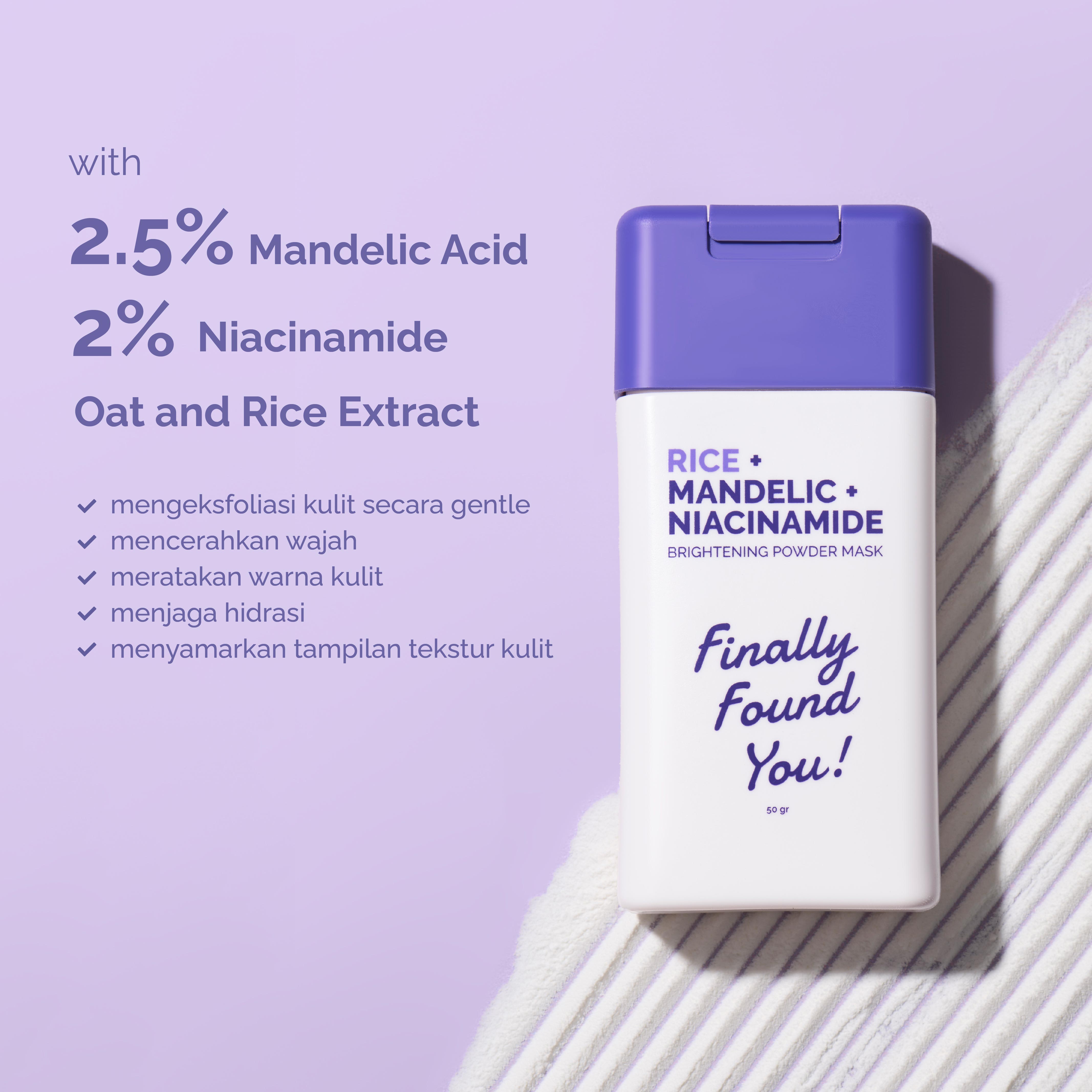 RICE + MANDELIC + NIACINAMIDE Brightening Powder Mask