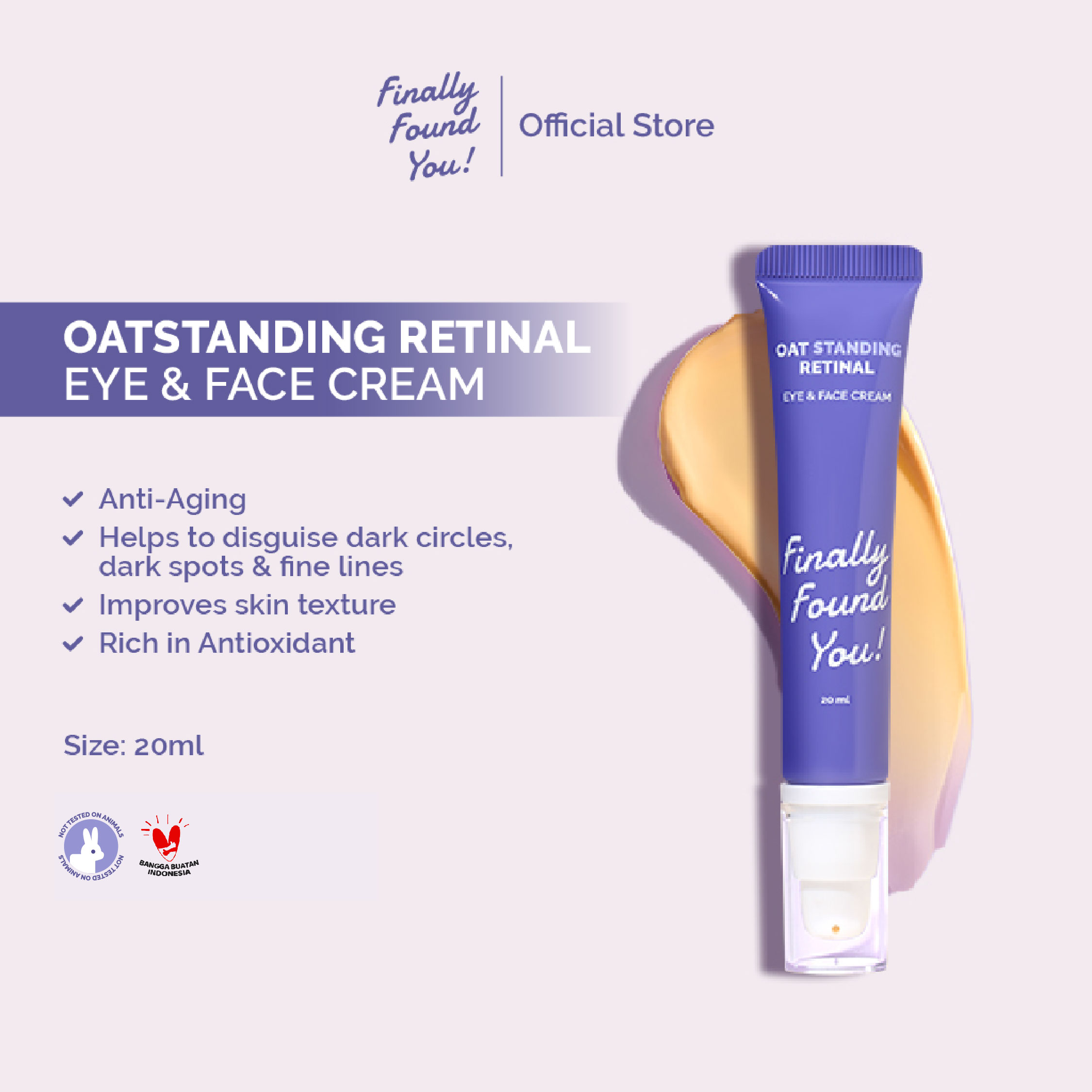 Finally Found You! FFY OATstanding Retinal - 2in1 Eye & Face Cream Krim untuk Mata Panda dan Kerutan 20ml