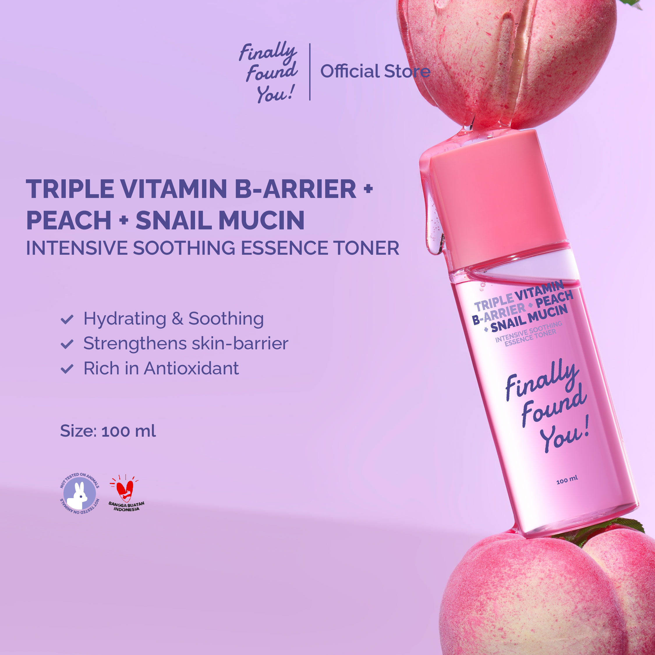 Finally Found You! Triple Vitamin B-Arrier + Peach + Snail Mucin Intensive Soothing Essence Toner 100mL