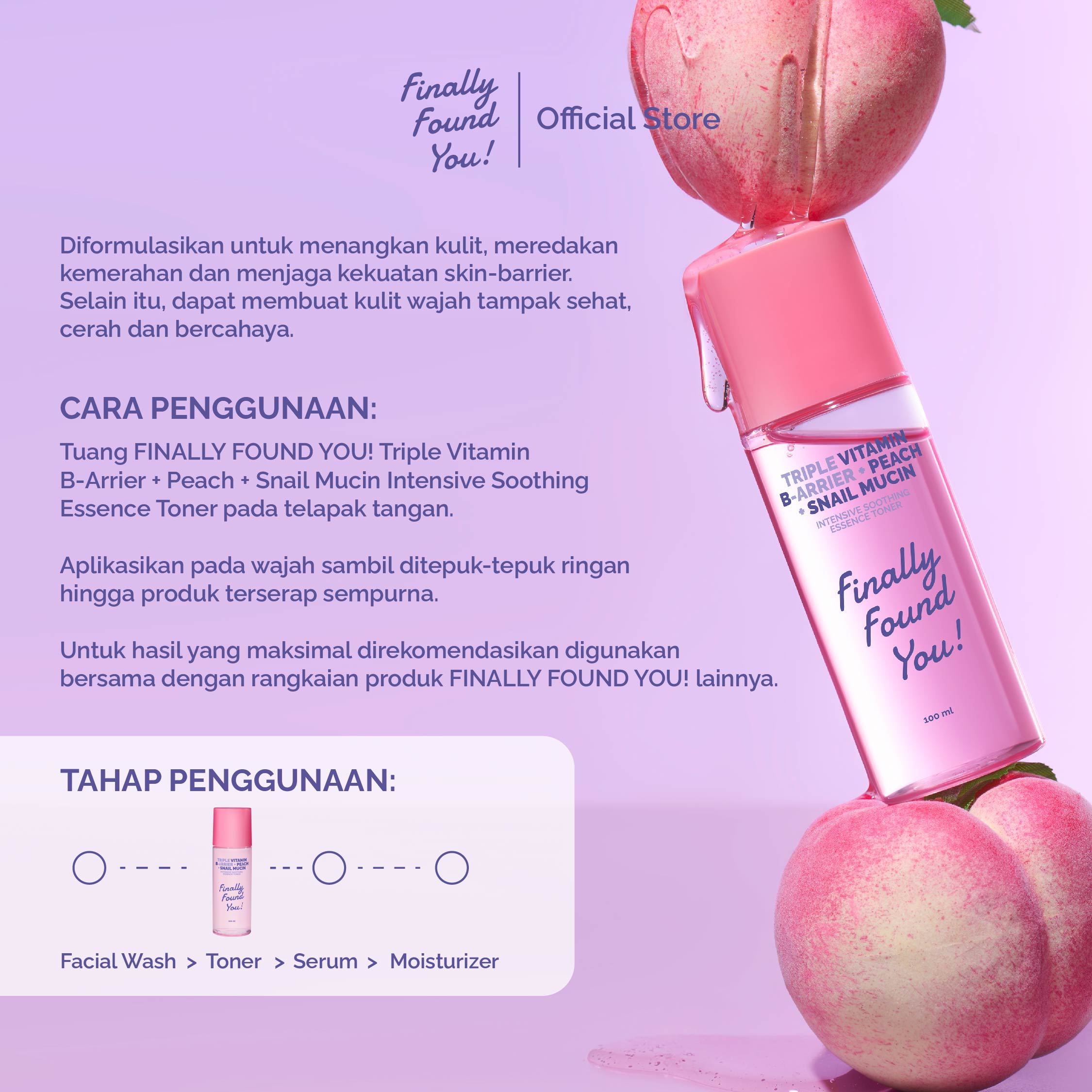 Finally Found You! Triple Vitamin B-Arrier + Peach + Snail Mucin Intensive Soothing Essence Toner 100mL