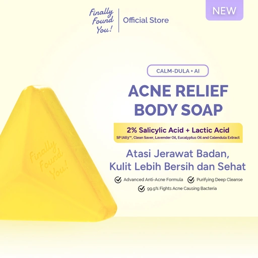 Finally Found You! CALM-DULA + AI Acne Relief Body Soap | Sabun Badan Anti Jerawat & Menenangkan Kulit Sensitif