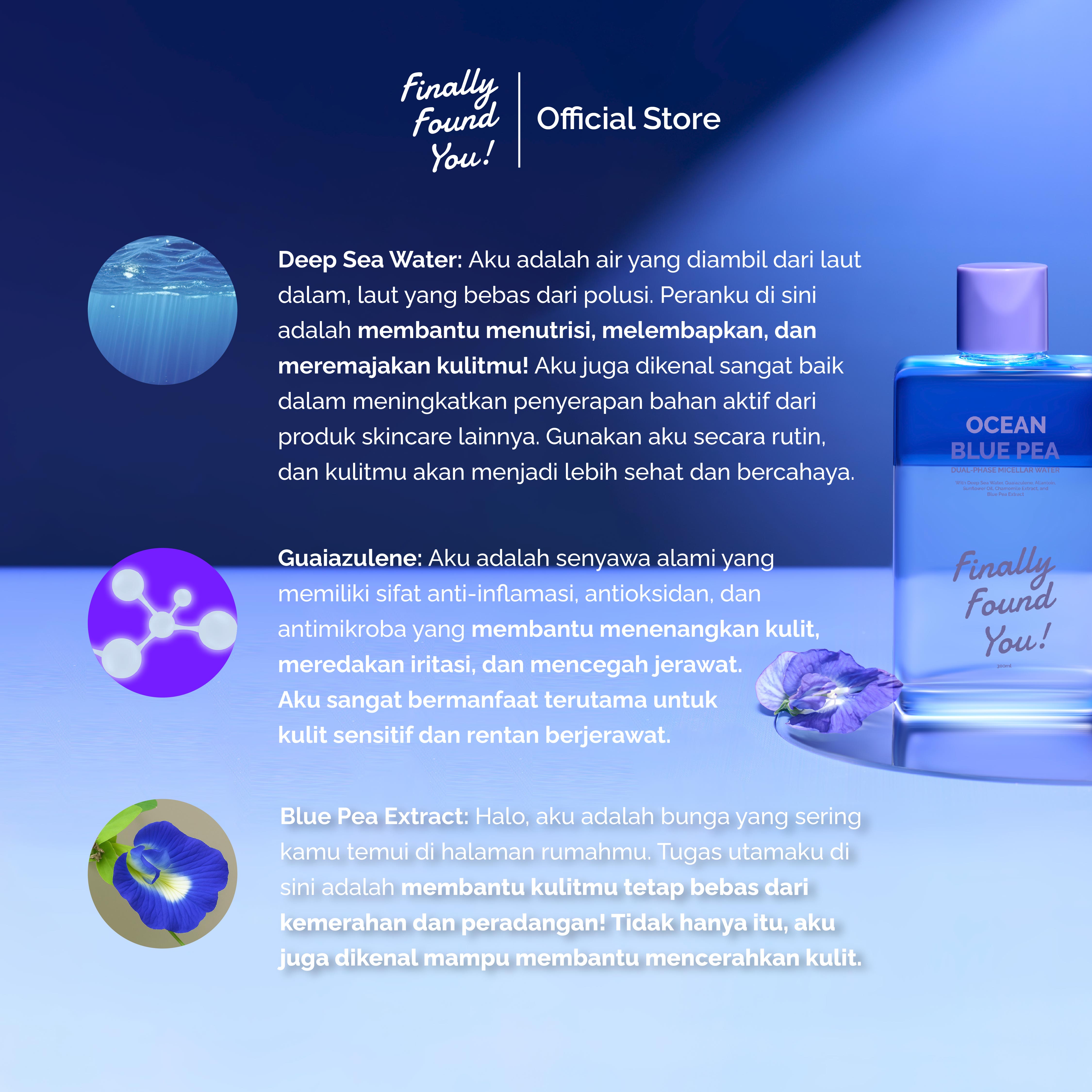 Finally Found You! Ocean Blue Pea Dual-Phase Micellar Water 300mL & 100mL