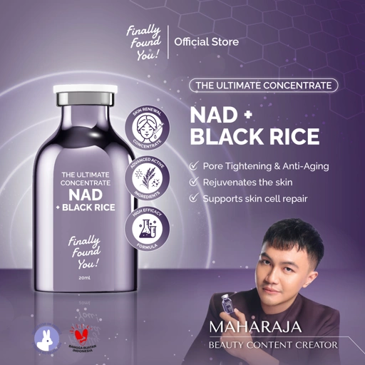 The Ultimate Concentrate NAD + Black Rice 20mL | Pore-Tightening & Brightening Serum untuk membantu mengecilkan pori dan mencerahkan kulit