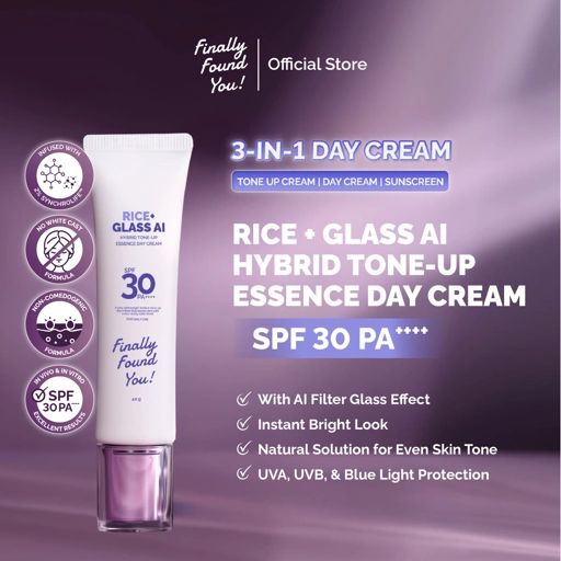 Finally Found You! RICE+ Glass AI Hybrid Tone-Up Essence Day Cream SPF 30 PA++++