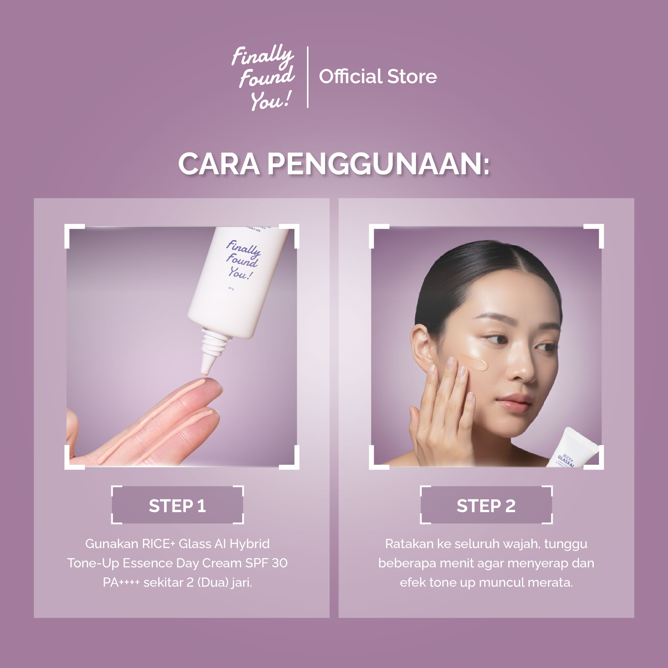Finally Found You! RICE+ Glass AI Hybrid Tone-Up Essence Day Cream SPF 30 PA++++