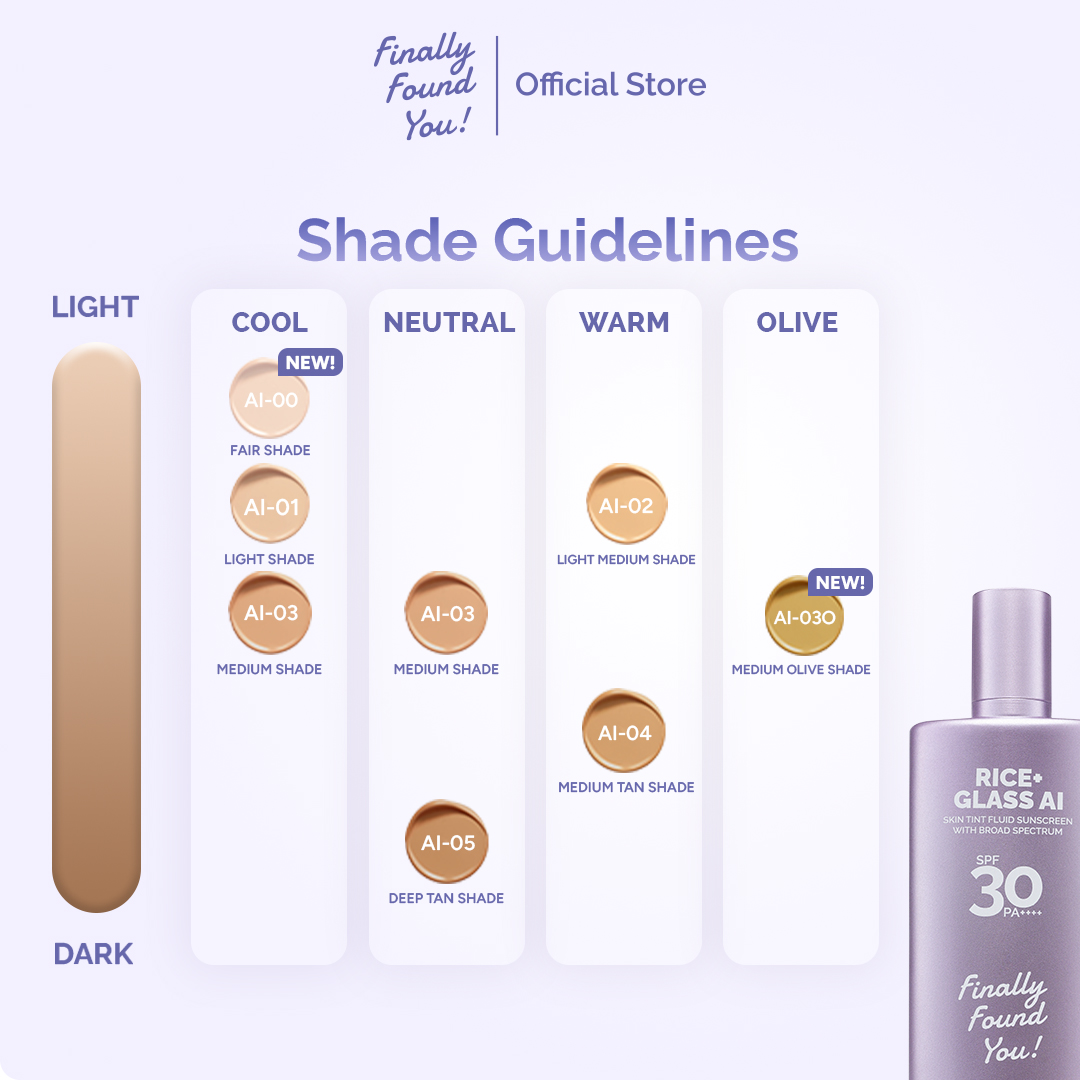 Finally Found You! RICE+ Glass AI Skin Tint Fluid Sunscreen with Broad Spectrum SPF 30 PA++++ | 2in1 Skin Tint & Tinted Sunscreen