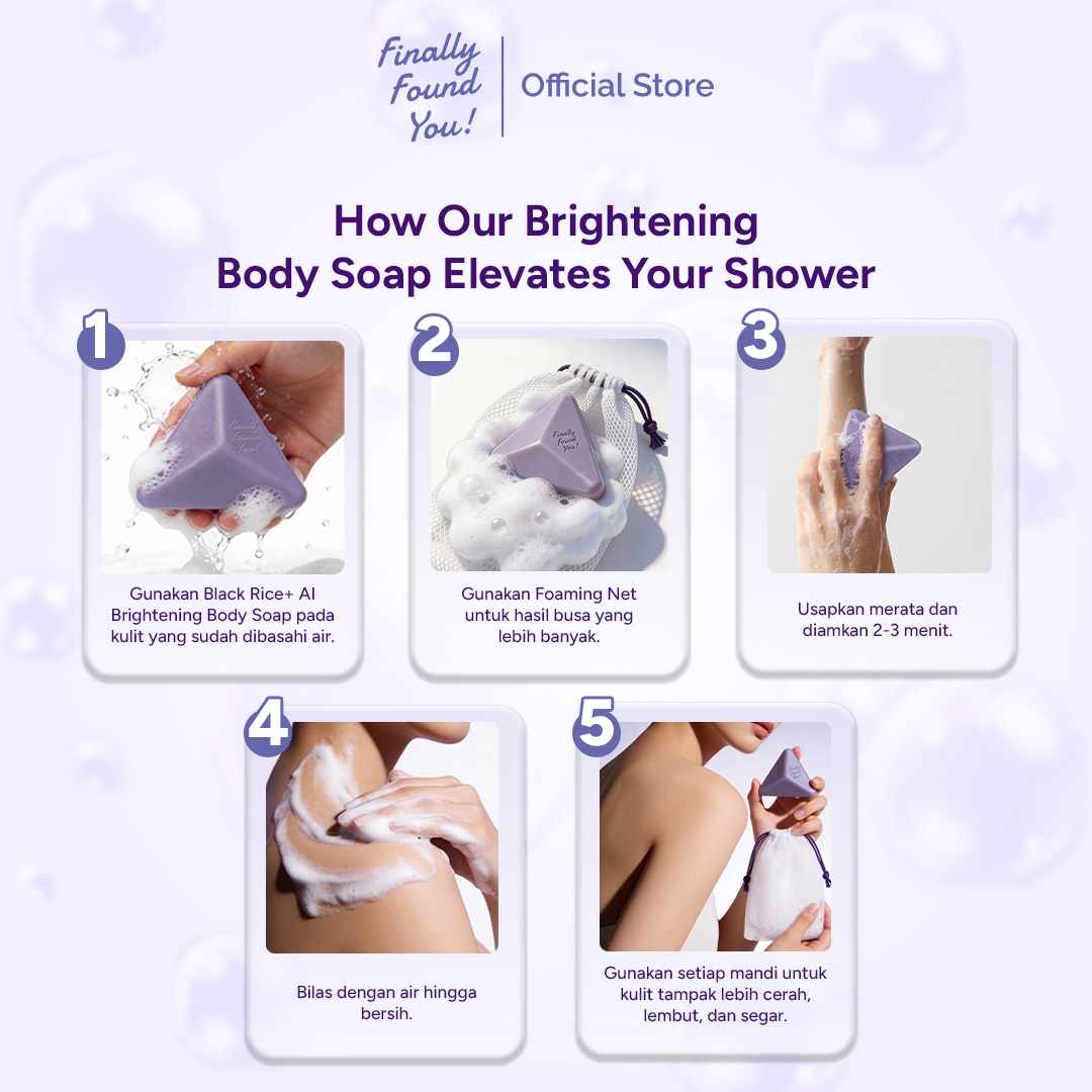 Finally Found You! BLACK RICE+ AI High-Concentrated Brightening Body Soap | Sabun Pencerah Badan & Kulit Kusam