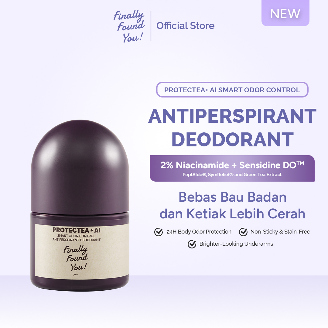 Finally Found You! ProtecTEA+ AI Smart Odor Control Antiperspirant Deodorant | Deodoran Mencerahkan Ketiak & Mengurangi Bau Badan