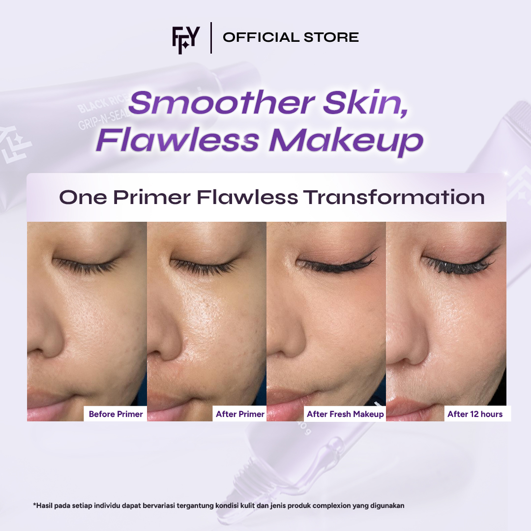 [NEW LAUNCH] Finally Found You! BLACK RICE+ AI Grip-N-Seal Primer 40g | Base Makeup Primer Tahan Lama, Gripping Jelly Primer, Hydrating Makeup Primer, Mengunci Kelembapan & Skin Barrier Support