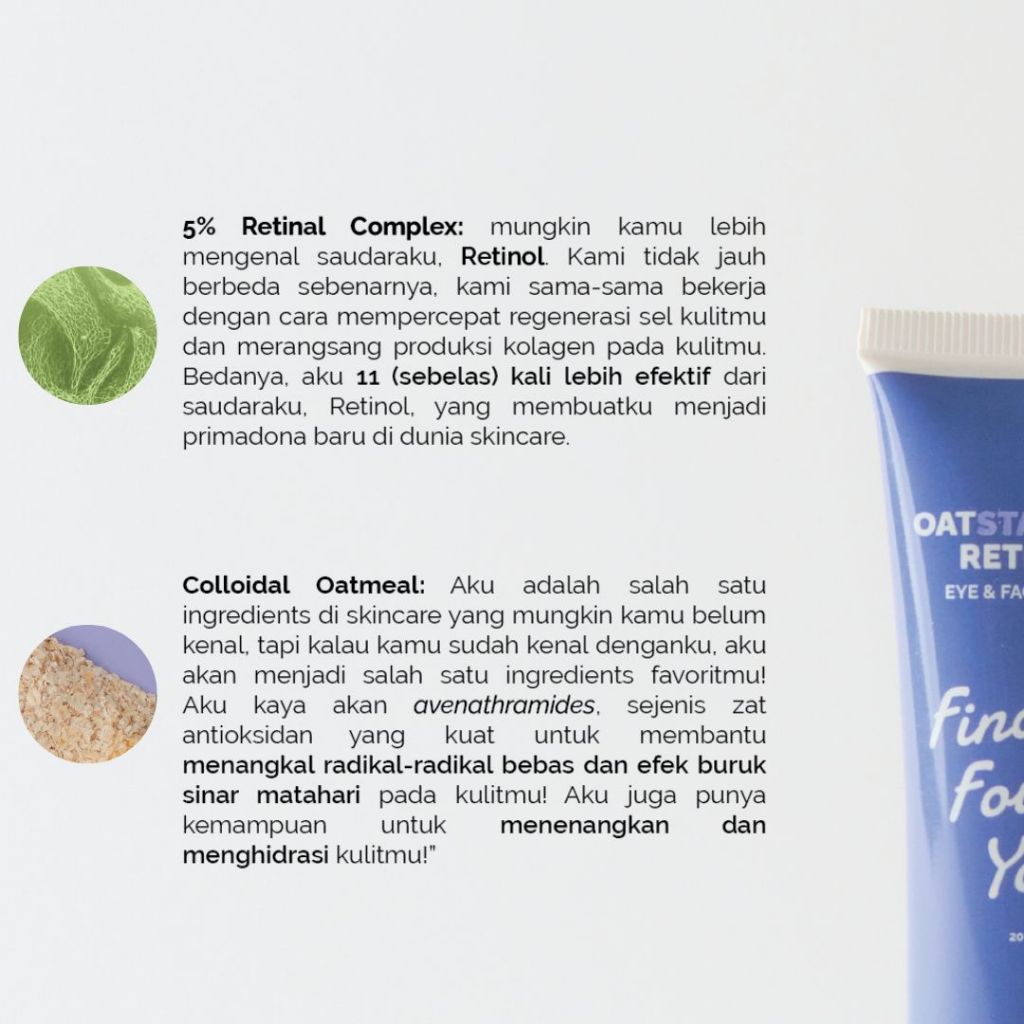 Finally Found You! FFY OATstanding Retinal - 2in1 Eye & Face Cream Krim untuk Mata Panda dan Kerutan 20ml