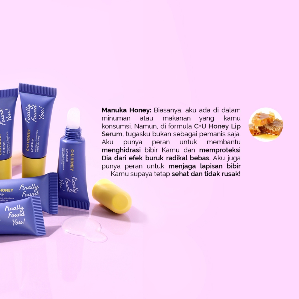 Finally Found You! C+U Honey Lip Serum untuk Melembapkan dan Mencerahkan Bibir 5ml