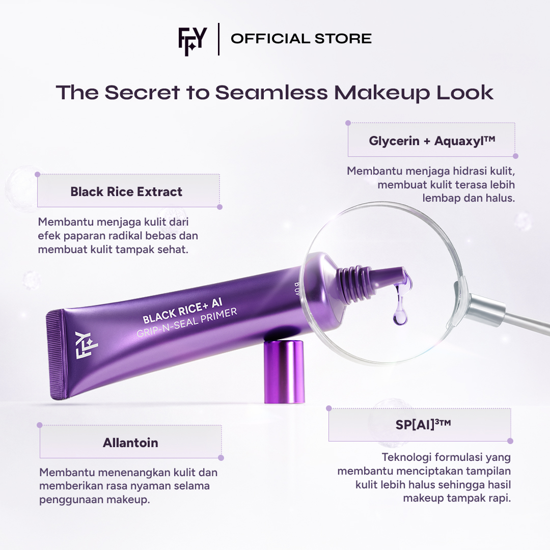 [NEW LAUNCH] Finally Found You! BLACK RICE+ AI Grip-N-Seal Primer 40g | Base Makeup Primer Tahan Lama, Gripping Jelly Primer, Hydrating Makeup Primer, Mengunci Kelembapan & Skin Barrier Support