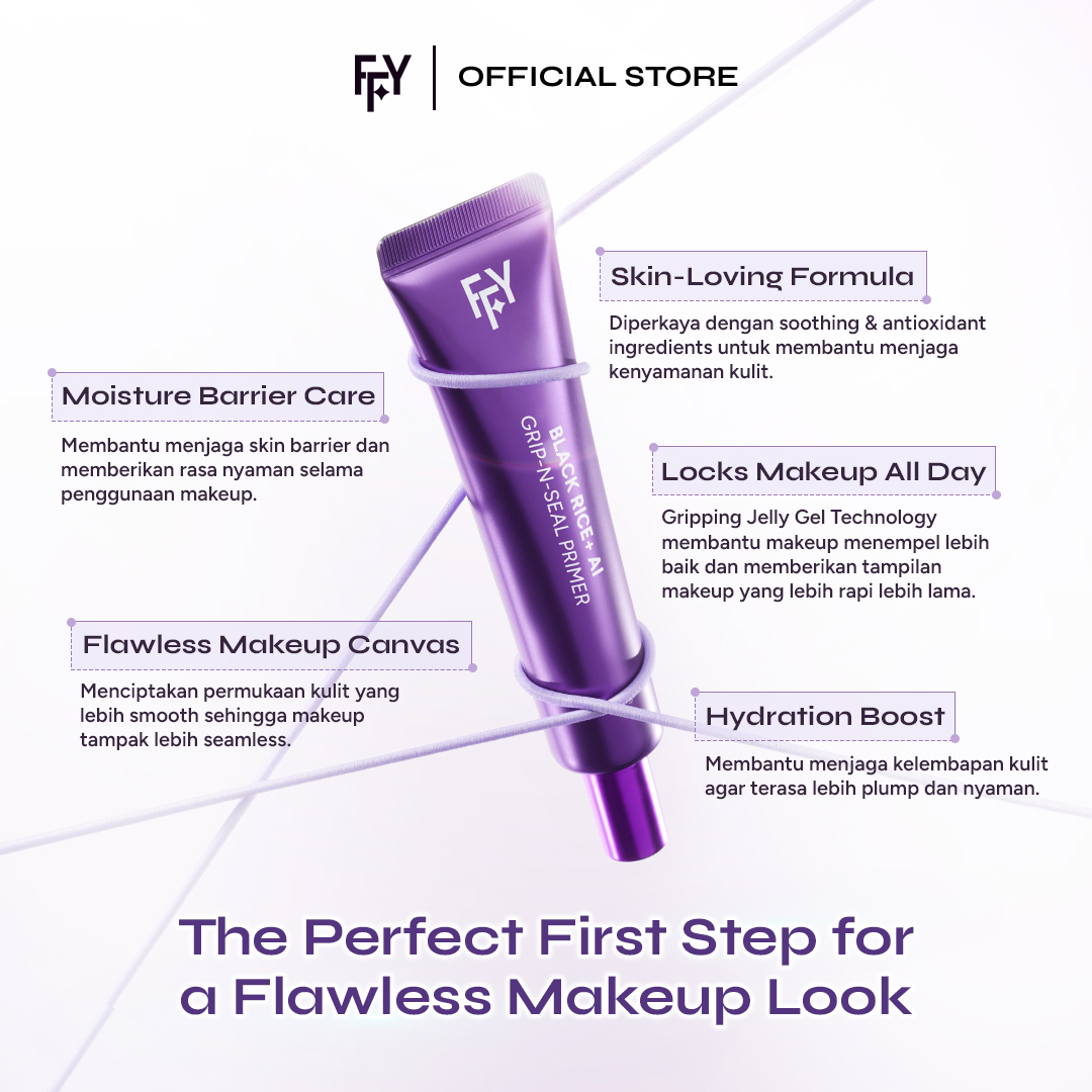[NEW LAUNCH] Finally Found You! BLACK RICE+ AI Grip-N-Seal Primer 40g | Base Makeup Primer Tahan Lama, Gripping Jelly Primer, Hydrating Makeup Primer, Mengunci Kelembapan & Skin Barrier Support