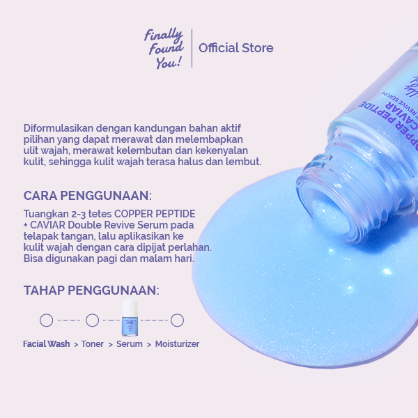 Finally Found You! COPPER PEPTIDE + CAVIAR Double Revive Serum - Serum Anti-Aging untuk Merawat, Melembapkan, dan Mencerahkan untuk Semua Jenis Kulit 20ml