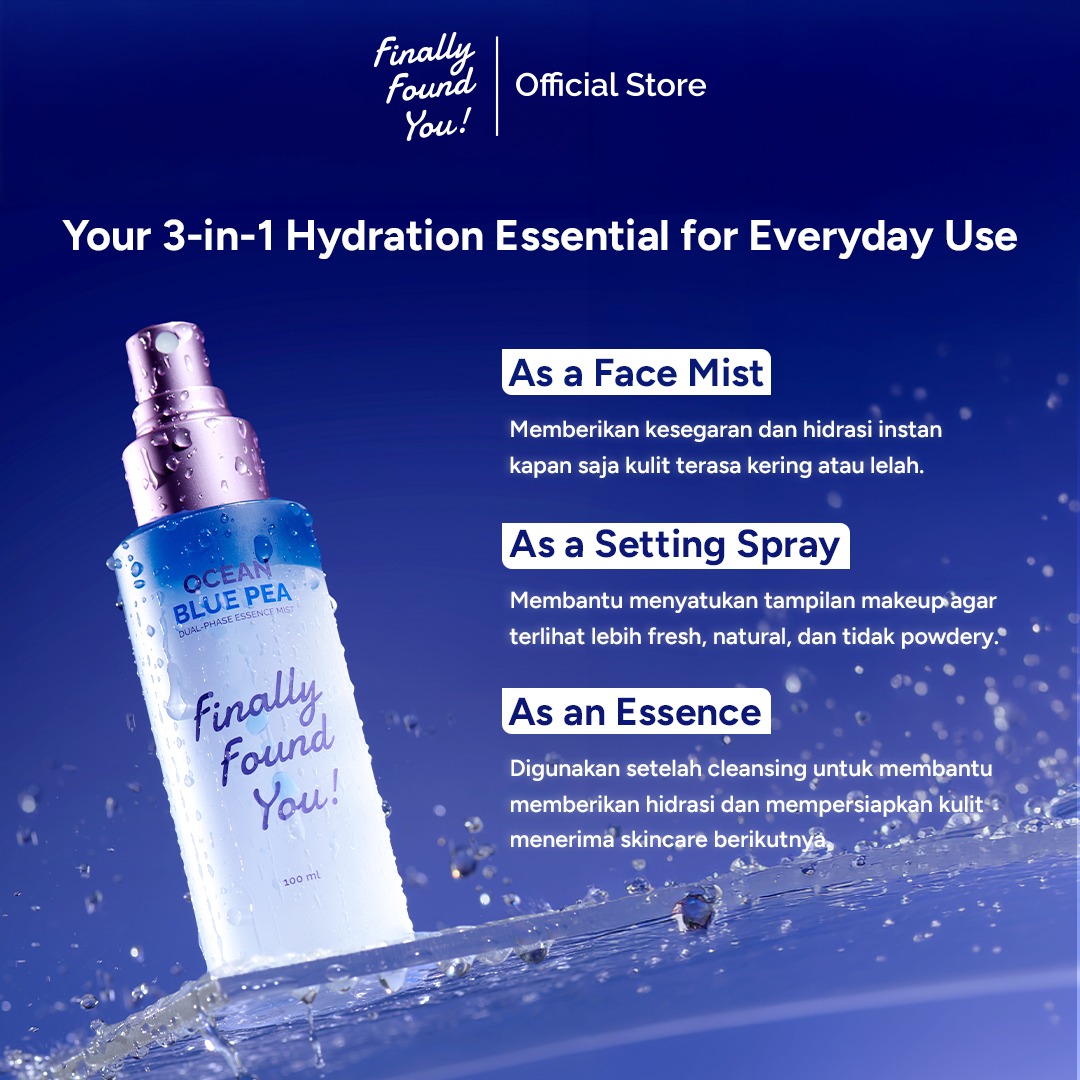 Finally Found You! Ocean Blue Pea Dual-Phase Essence Mist 100ml & 50ml