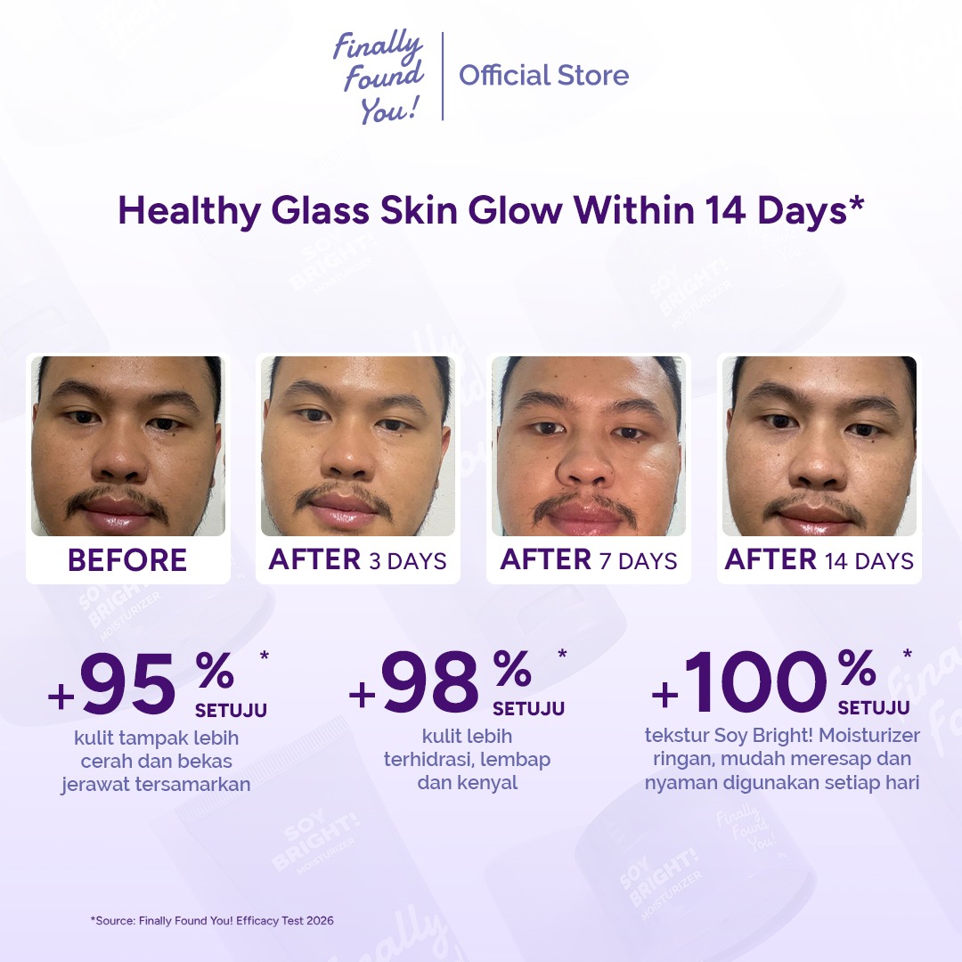 Finally Found You! Soy Bright! Moisturizer - 2in1 Primer Makeup dan Gel Pelembab Krim Siang dan Malam