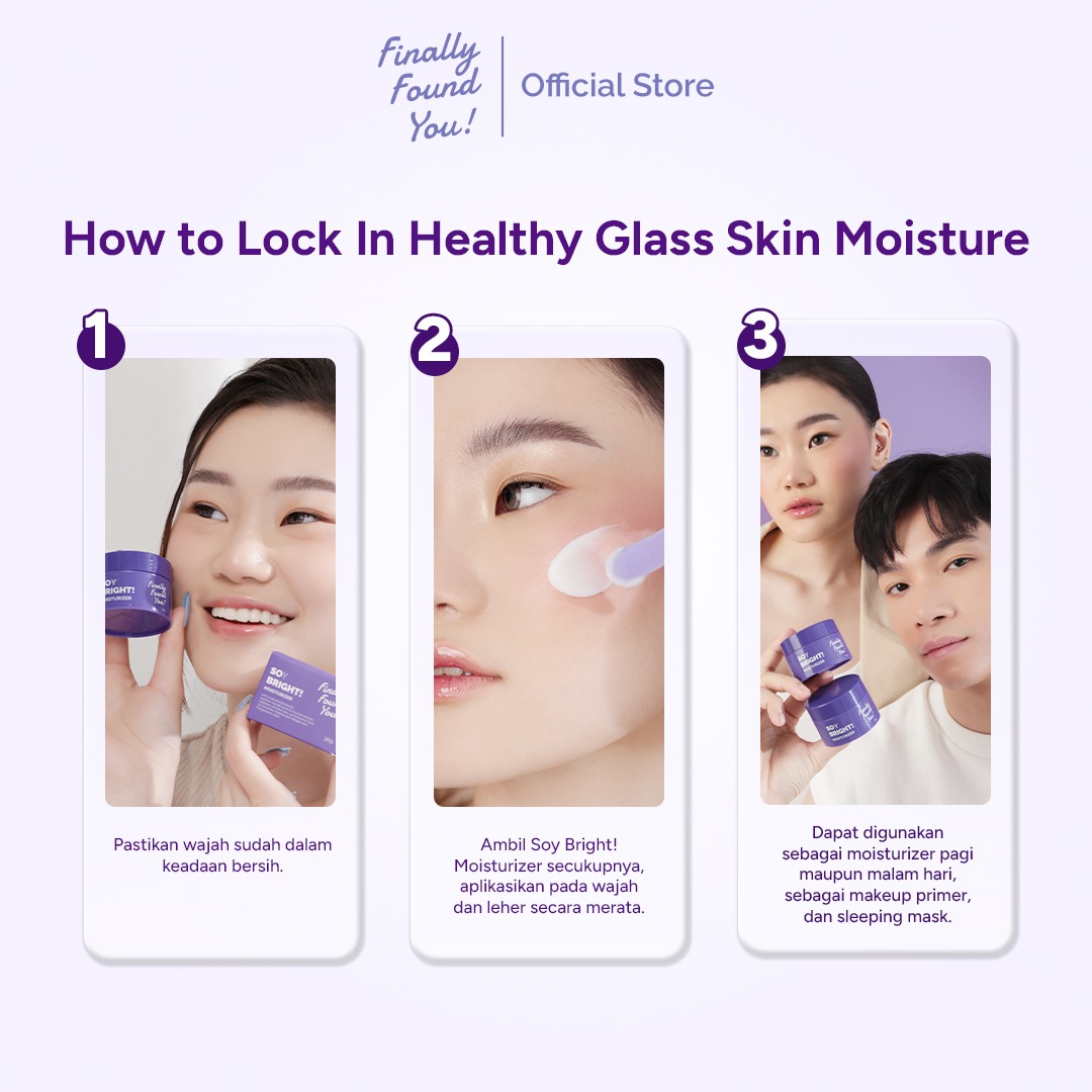 Finally Found You! Soy Bright! Moisturizer - 2in1 Primer Makeup dan Gel Pelembab Krim Siang dan Malam