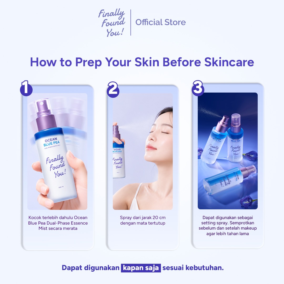 Finally Found You! Ocean Blue Pea Dual-Phase Essence Mist 100ml & 50ml