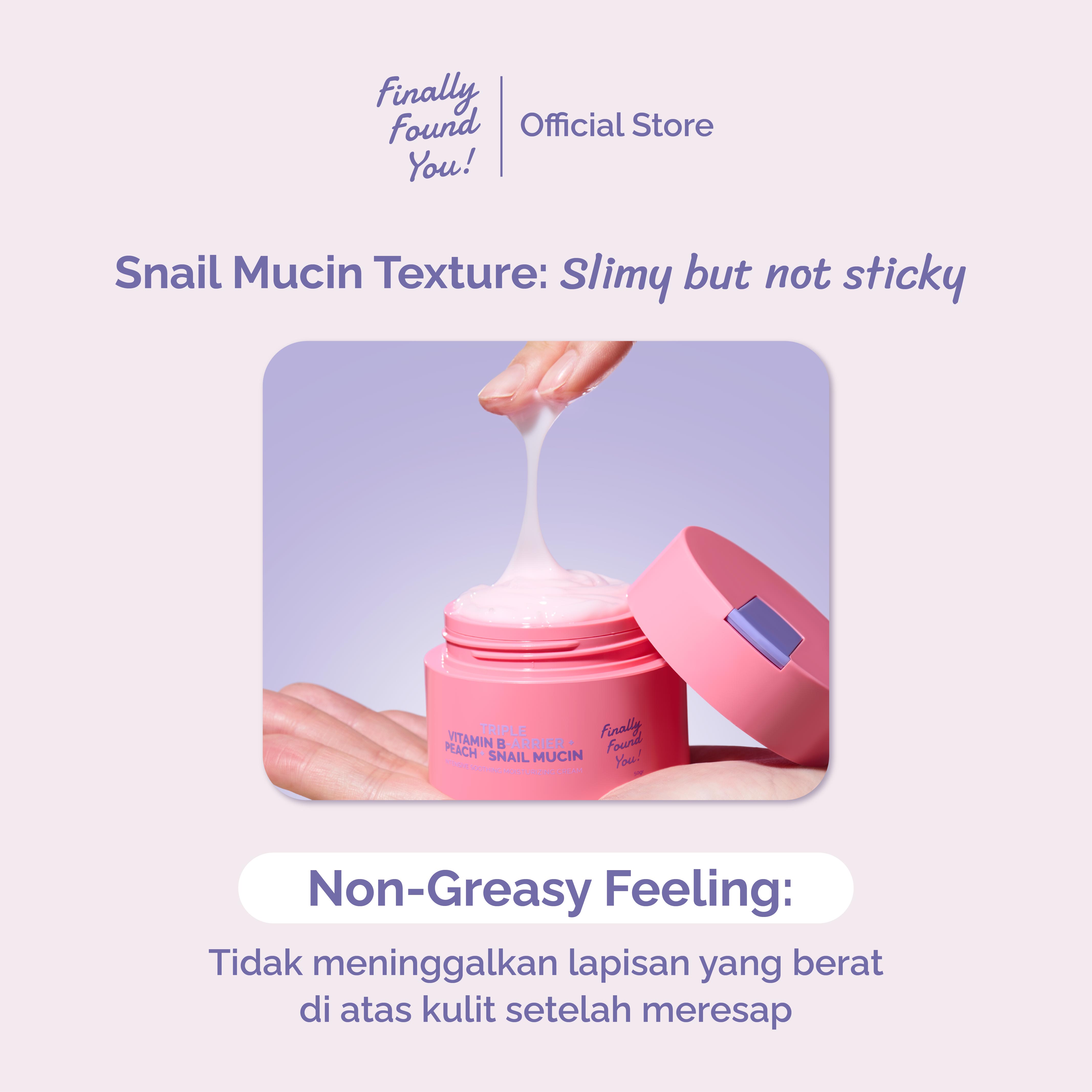 Finally Found You! TRIPLE VITAMIN B-ARRIER + PEACH + SNAIL MUCIN Intensive Soothing Moisturizing Cream 50gr